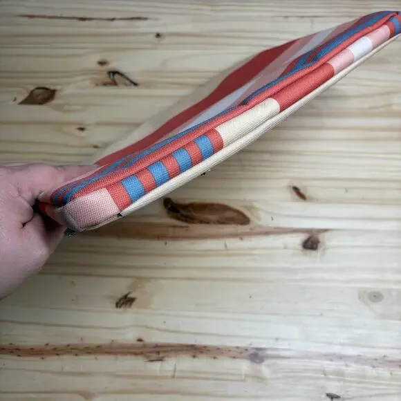 Herschel Womens Laptop Sleeve Case Bag Striped Red Blue Zipper - Picture 6 of 8